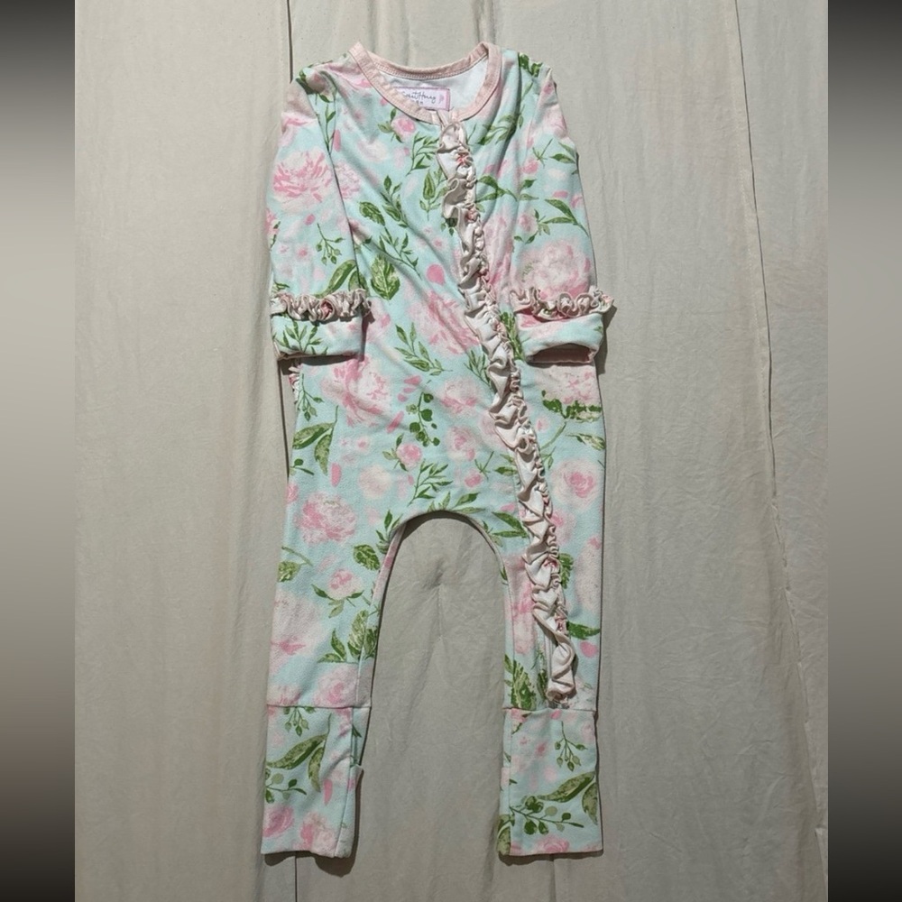 Sweet Honey 18m floral zip up pjs
